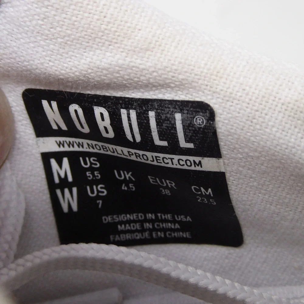 NOBULL Womens Canvas Trainer White Low Top Sneakers Size 7
